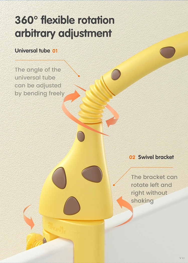 Baby Rattles Crib Mobiles Toy Holder Rotating 360°flexible Rotation Mobile Newborn's Crib Musical Box Projection Infant Baby Toy