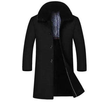 New Winter high-end men's jacket business casual warm coat Plus velvet wool coat long Overcoat Windbreaker Fur collar Removable 
New Winter high-end men's jacket business casual warm coat Plus velvet wool coat long Overcoat Windbreaker Fur collar Removable