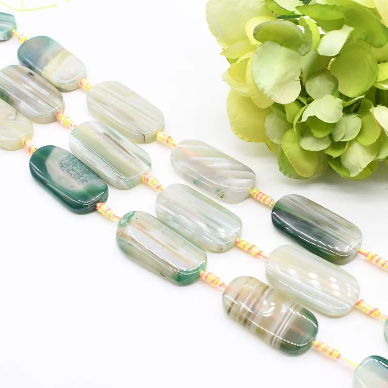 

2strands/lot 40mm Natural rectangular Michelia alba Agates beads For Woman DIY Necklace Bracelets Jewelry Making Strand