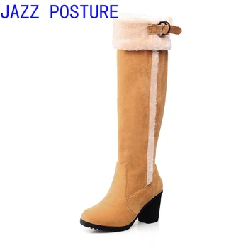 JAZZPOSTURE / Fashion Suede Women's High Heels Women's Thick Knee High Boots Size 34-43 q368
JAZZPOSTURE / Fashion Suede Women's High Heels Women's Thick Knee High Boots Size 34-43 q368