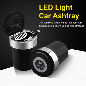 Stainless Steel Container with Compass Car Ashtrays In Cup Holder Led Light Auto Interior Cigarette Ash Tray Accessories for BMW
Stainless Steel Container with Compass Car Ashtrays In Cup Holder Led Light Auto Interior Cigarette Ash Tray Accessories for BMW