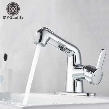 Chrome Bathroom Faucets Pull Out Bath Basin Faucet Basin Mixer Taps Deck Mounted Two Nozzle Mode Mixing Hot And Cold Water
Chrome Bathroom Faucets Pull Out Bath Basin Faucet Basin Mixer Taps Deck Mounted Two Nozzle Mode Mixing Hot And Cold Water