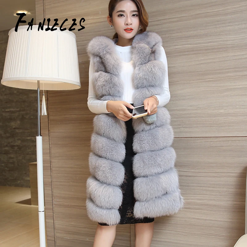 INS Fashion New Faux Fur Vest Women Hooded long Vertical Solid Stripe Coat Artificial Fox Fur Jacke kamizelka futerko bontjas
INS Fashion New Faux Fur Vest Women Hooded long Vertical Solid Stripe Coat Artificial Fox Fur Jacke kamizelka futerko bontjas