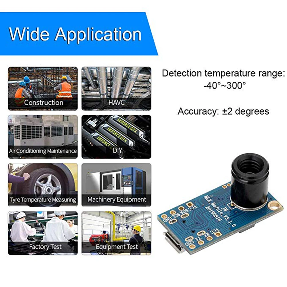 MLX90640 32x24 DIY IR Sensor Replacement Dot Matrix Temperature Infrared Durable Parts Camera Development Thermal Imager Module
MLX90640 32x24 DIY IR Sensor Replacement Dot Matrix Temperature Infrared Durable Parts Camera Development Thermal Imager Module