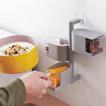 Three Layers Fashion Seasoning Box Sticking Type Kitchen Hanging Container Condiment Storage Wall Mounted Rotary Practical
Three Layers Fashion Seasoning Box Sticking Type Kitchen Hanging Container Condiment Storage Wall Mounted Rotary Practical