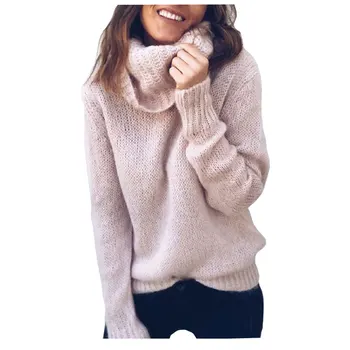 Women's sweater new solid color long-sleeved high-neck pullover sweater
Women's sweater new solid color long-sleeved high-neck pullover sweater
