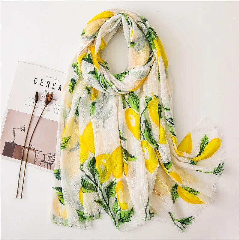 lemon print scarf