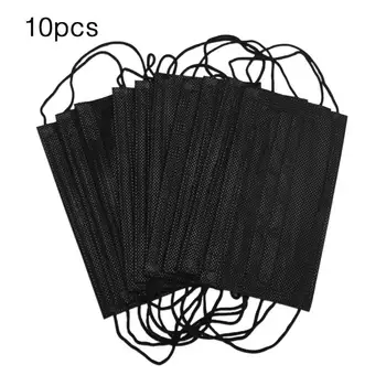 

10pcs/Pack Black disposable Health mouth Mask Nonwoven Activated carbon filter Dust Mask Respirator Anti - virus flu Masks