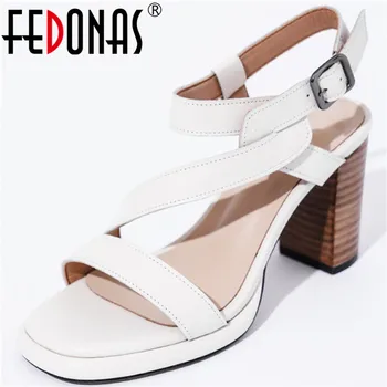 FEDONAS Concise Genuine Leather Women Summer Platform Sandals 2020 Vintage High Heels Pumps Women Casual Working Shoes Woman
FEDONAS Concise Genuine Leather Women Summer Platform Sandals 2020 Vintage High Heels Pumps Women Casual Working Shoes Woman