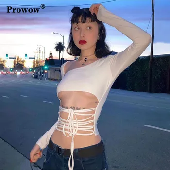 Sexy Bandage T Shirt For Girl Skew Collar Street Style Crop Top Long Sleeve Women Hollow Cropped Tie Up Casual White Tshirt
Sexy Bandage T Shirt For Girl Skew Collar Street Style Crop Top Long Sleeve Women Hollow Cropped Tie Up Casual White Tshirt