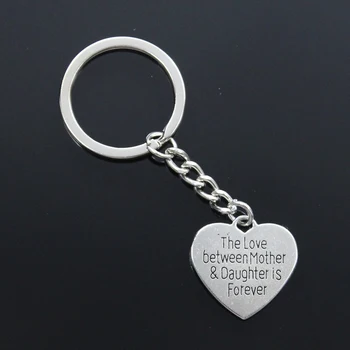 New Fashion Men 30mm Car Keychain DIY Metal Chain Heart Love Between Mother & Daughter Is Forever 25mm Silver Color Pendant Gift 
New Fashion Men 30mm Car Keychain DIY Metal Chain Heart Love Between Mother & Daughter Is Forever 25mm Silver Color Pendant Gift