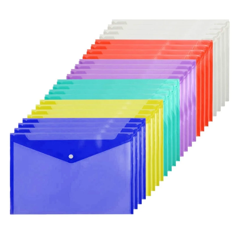 30Pc Waterproof Transparent Plastic Cover Sticker Engineering Envelope Folder