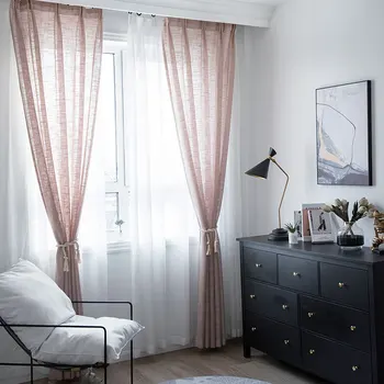 Simple Plain Color Hotel Engineering Window Screen Thick Pot-Bellied Linen Solid Color Semi-Translucent Window Screen Cross Cott
Simple Plain Color Hotel Engineering Window Screen Thick Pot-Bellied Linen Solid Color Semi-Translucent Window Screen Cross Cott