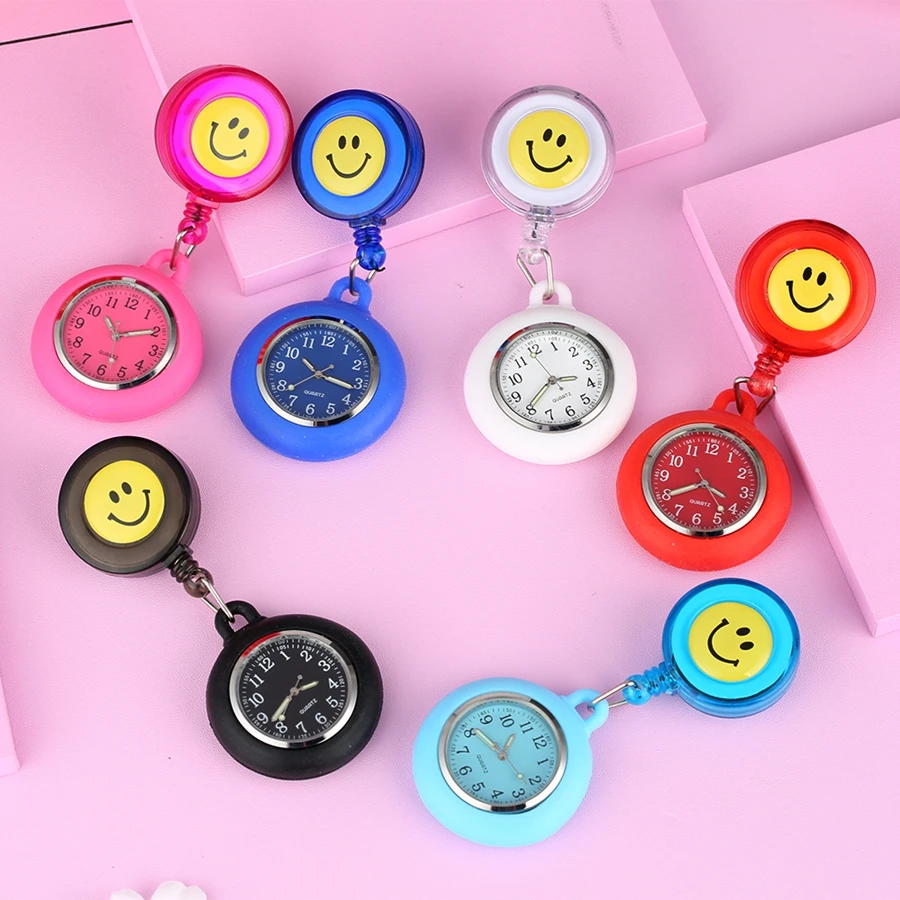 Кварцевые карманные часы унисекс с красочными улыбками подвесками для детской