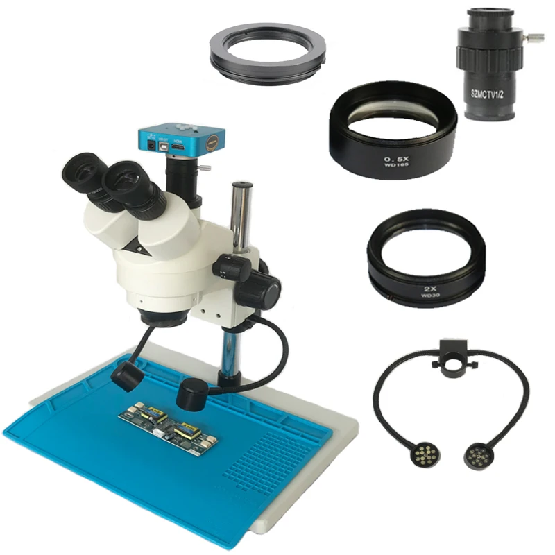 3.5X-90X simul-focal Trinocular Stereo microscope 38MP HDMI video microscopio Camera 3W Dual Lights 12 LED Bulb Illuminator Lamp
3.5X-90X simul-focal Trinocular Stereo microscope 38MP HDMI video microscopio Camera 3W Dual Lights 12 LED Bulb Illuminator Lamp