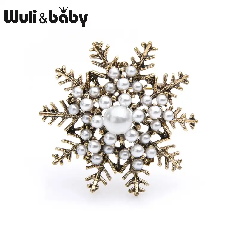 snowflake brooches women alloy flower brooch pins christmas