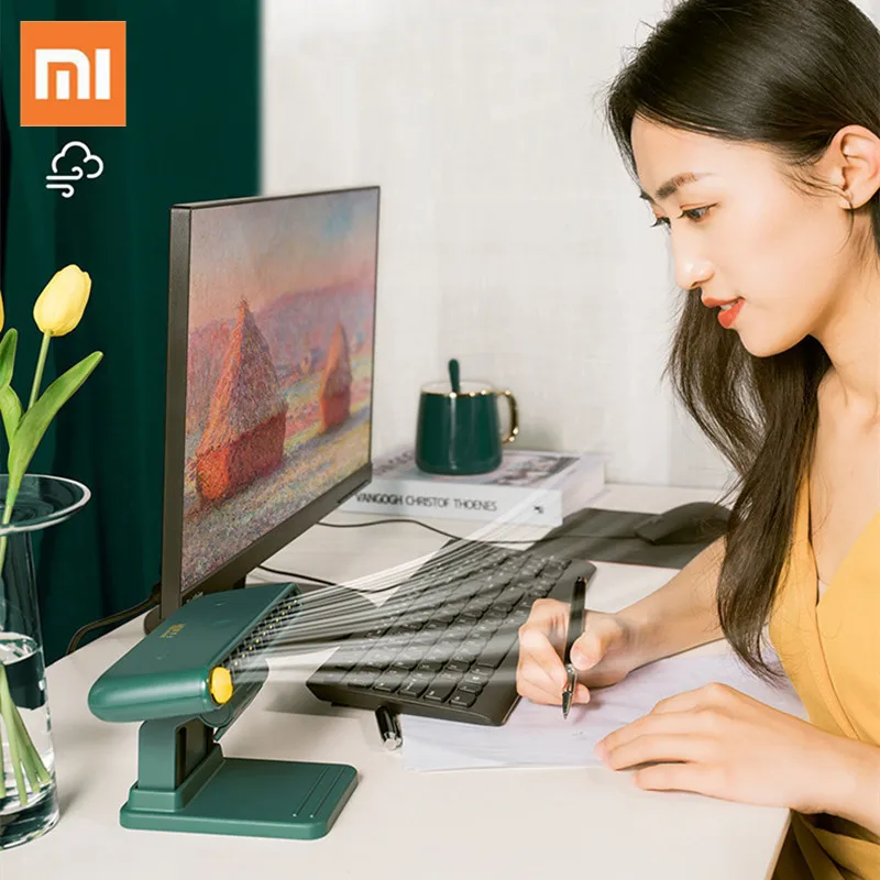 Xiaomi Computer Fan Screen Desk Table Laptop USB New Dual Purpose Mini Monitor for Make up Study Reading Cool | Электроника