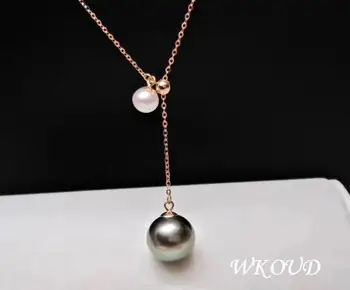 WKOUD Fine Pearl Jewelry Natural Tahiti black pearl and Akoya Pearl Necklace 18K Gold and Y shape adjustable length
WKOUD Fine Pearl Jewelry Natural Tahiti black pearl and Akoya Pearl Necklace 18K Gold and Y shape adjustable length