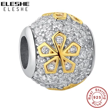 925 Sterling Silver Yellow Gold Snowflake Crystal Round Charm Bead Fit Original Charm Bracelet Bangle Authentic Jewelry Making 
925 Sterling Silver Yellow Gold Snowflake Crystal Round Charm Bead Fit Original Charm Bracelet Bangle Authentic Jewelry Making