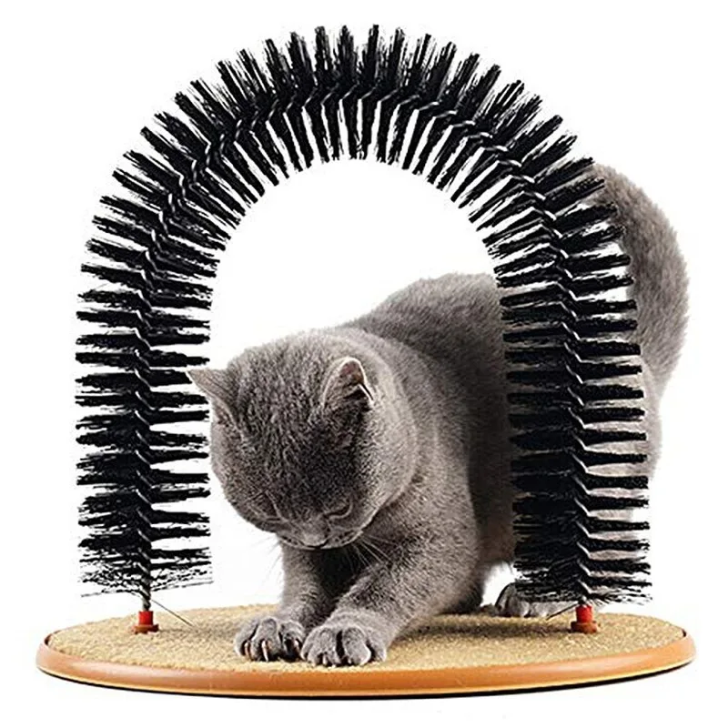 

Comfortable Arch Cats Massager Pet Cat Itching Grooming Supplies Round Fleece Base Kitten Toy Scratching Device Brush for Pets