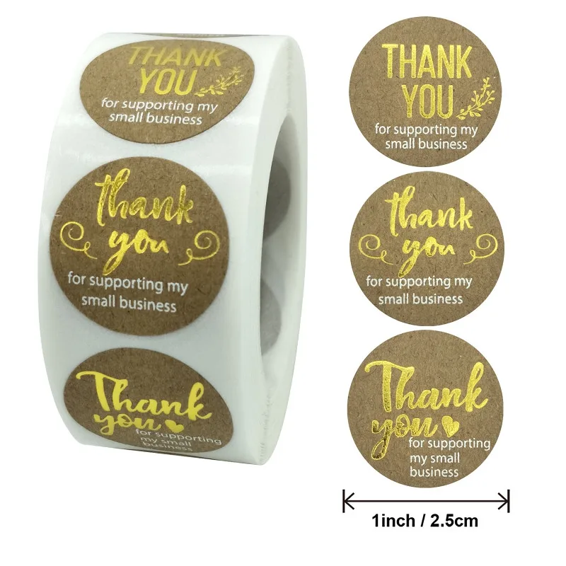 500pcs 1Inch 3Styles Gold Foil Kraft Thank You for Supporting My Small Business Stickers Scrapbook Baking Decor Handmade Sticker
500pcs 1Inch 3Styles Gold Foil Kraft Thank You for Supporting My Small Business Stickers Scrapbook Baking Decor Handmade Sticker