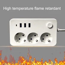 USB Power Cord socket Network Filter Smart EU Plug 3 Socket 3 USB Port 1.8M Extension Socket Line Multi-Plug Socket Adapter
USB Power Cord socket Network Filter Smart EU Plug 3 Socket 3 USB Port 1.8M Extension Socket Line Multi-Plug Socket Adapter