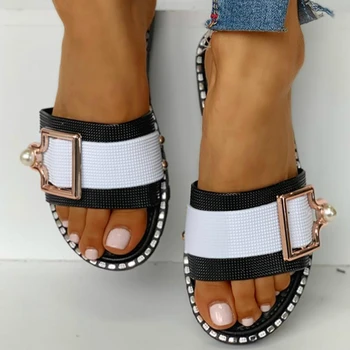 Women Slippers Pearl Buckle Mix Color Platform Flat Heel Peep Toe Slides 2020 Fashion Outdoor beach Ladies Shoes Zapatos Mujer
Women Slippers Pearl Buckle Mix Color Platform Flat Heel Peep Toe Slides 2020 Fashion Outdoor beach Ladies Shoes Zapatos Mujer