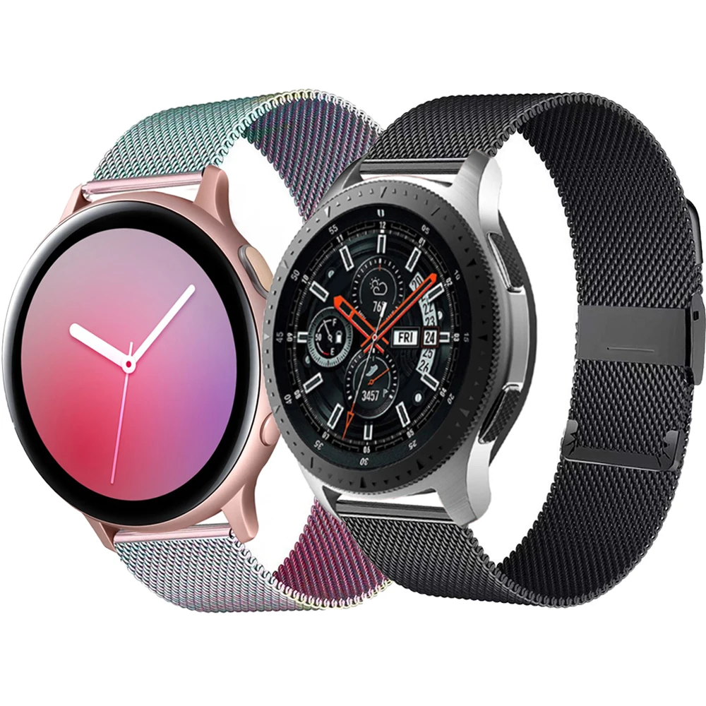 

Milanese strap For Samsung Galaxy watch 3 45mm 41mm/Active 2 46mm/42mm Gear S3 Frontier 20mm 22mm bracelet Huawei GT/2/2e band