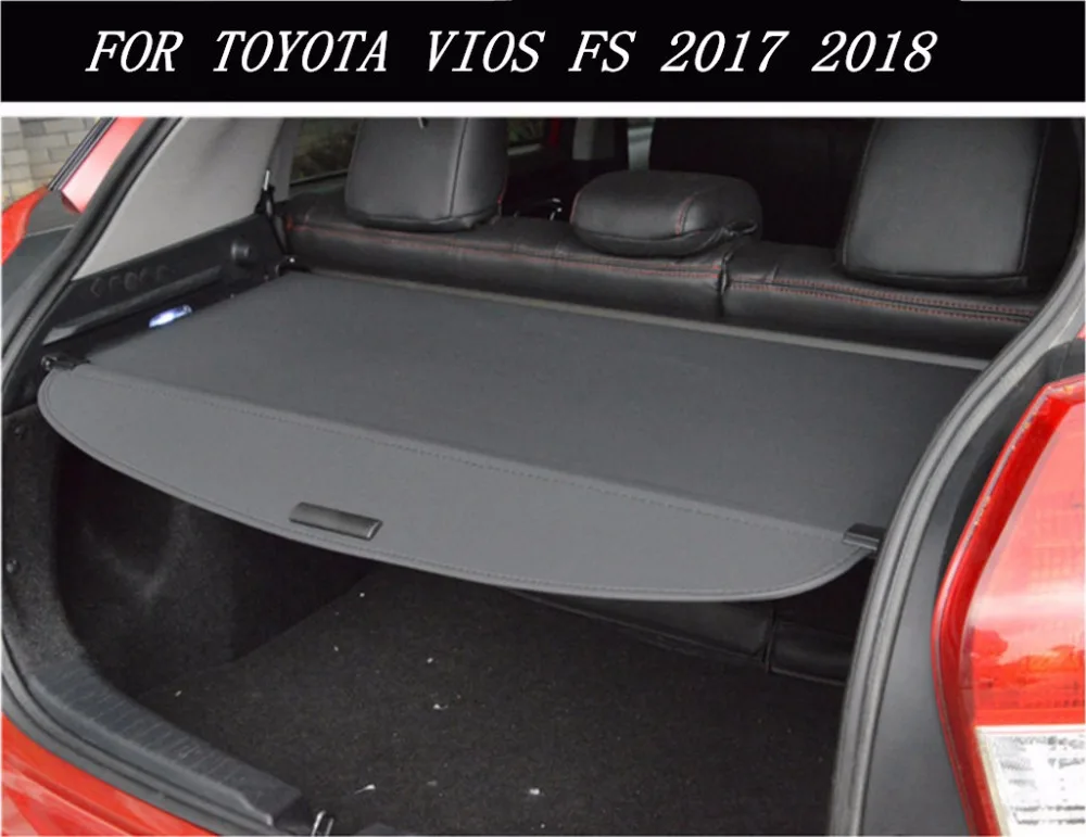 

High quality Car Rear Trunk Security Shield Cargo Cover For TOYOTA VIOS FS 2017 2018 ( black, beige)