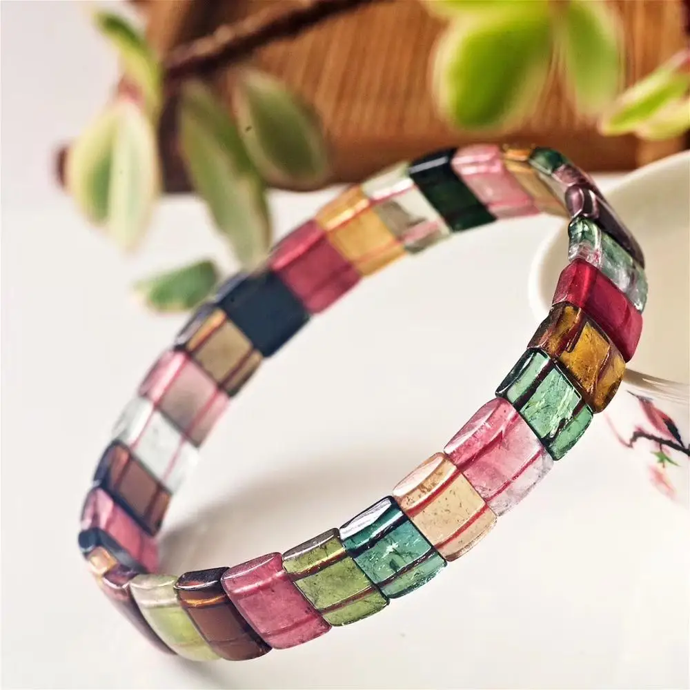 Top Natural Rainbow Tourmaline Quartz Bracelet For Woman Man Clear Crystal 9x3mm Rectangle Beads Stretch Bangle Jewelry AAAAA
Top Natural Rainbow Tourmaline Quartz Bracelet For Woman Man Clear Crystal 9x3mm Rectangle Beads Stretch Bangle Jewelry AAAAA