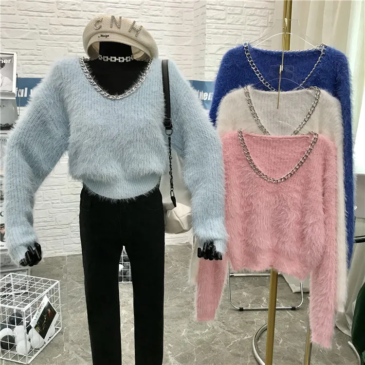 2020 autumn and winter new all-match outer wear fashion small thickened hedging chain hairy tassel knitted sweater
2020 autumn and winter new all-match outer wear fashion small thickened hedging chain hairy tassel knitted sweater