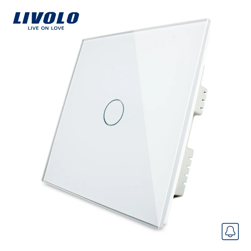 Livolo B6 UK Standard, Door Bell Switch,Crystal Glass Switch Panel,Touch Screen Doorbell Switch,doorbell launch,no doorbell ring
