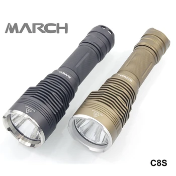 

March C8S Cree XHP50.2 Luminus SST40 LED Tent Camping Flashlight 18650 21700 Battery Temperature Control Outdoor Spotlight Torch