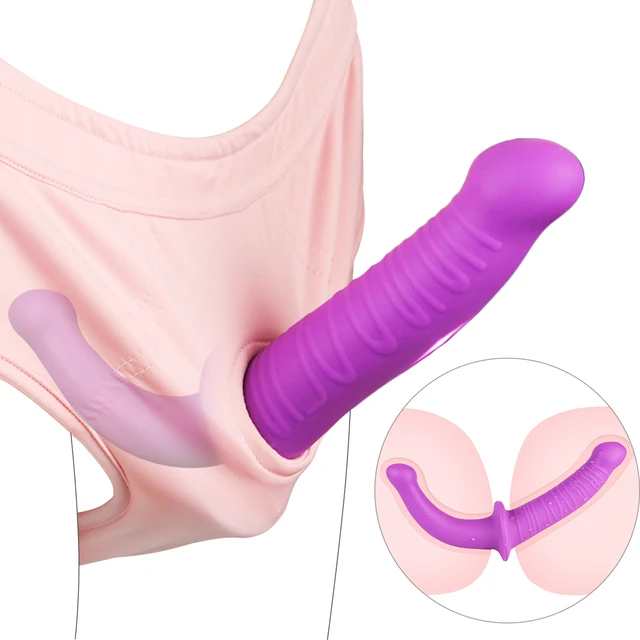 Gode à sangle sans bretelles pour femmes lesbiennes, double gode, stimulateur de clitoris, massage de l'anus et du vagin, gode point G, pénis, jouets sexuels Strapon 1
