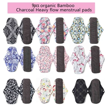 9Pcs organic Bamboo Charcoal washable Hygiene menstrual pads Heavy flow sanitary pads Women Reusable Washable Sanitary Towel
9Pcs organic Bamboo Charcoal washable Hygiene menstrual pads Heavy flow sanitary pads Women Reusable Washable Sanitary Towel