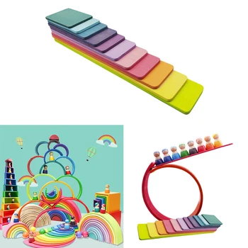 Macaron Color Wooden Stacking Toy Rainbow Building Blocks Boards Educational Puzzle Toy, Perfect Gifts for Your Kids 
Macaron Color Wooden Stacking Toy Rainbow Building Blocks Boards Educational Puzzle Toy, Perfect Gifts for Your Kids