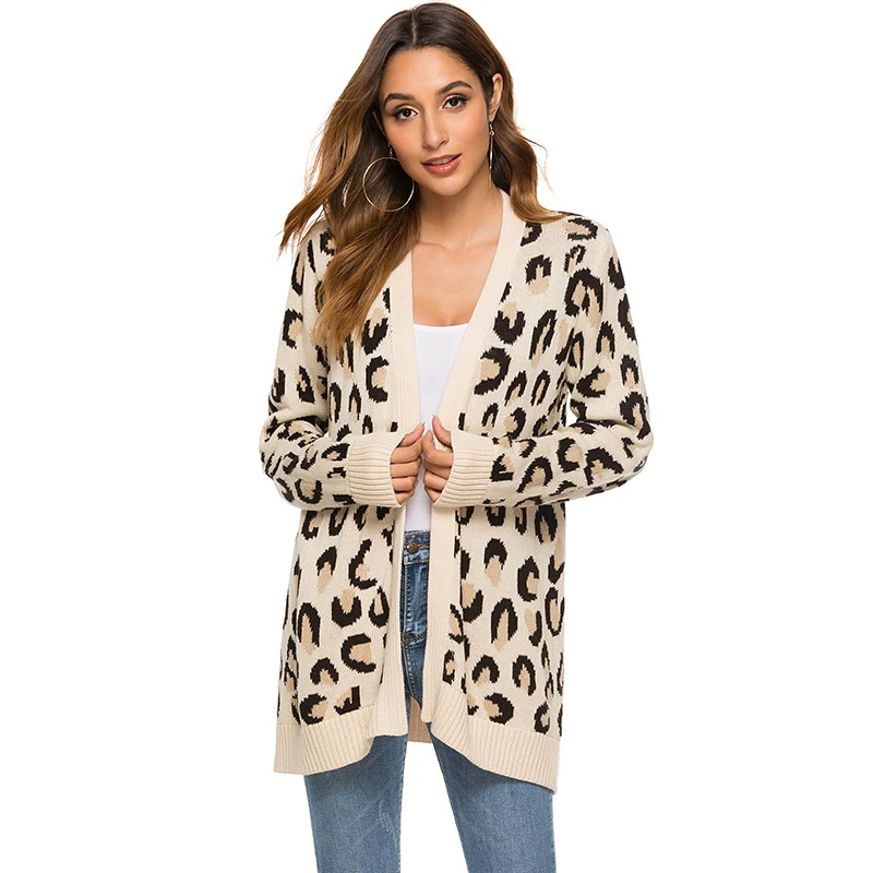 Women elegant Leopard Print Knitted Long sleeve Cardigans Autumn Winter Sweater Jacket Loose Coat Casual oversized knit sweater
Women elegant Leopard Print Knitted Long sleeve Cardigans Autumn Winter Sweater Jacket Loose Coat Casual oversized knit sweater