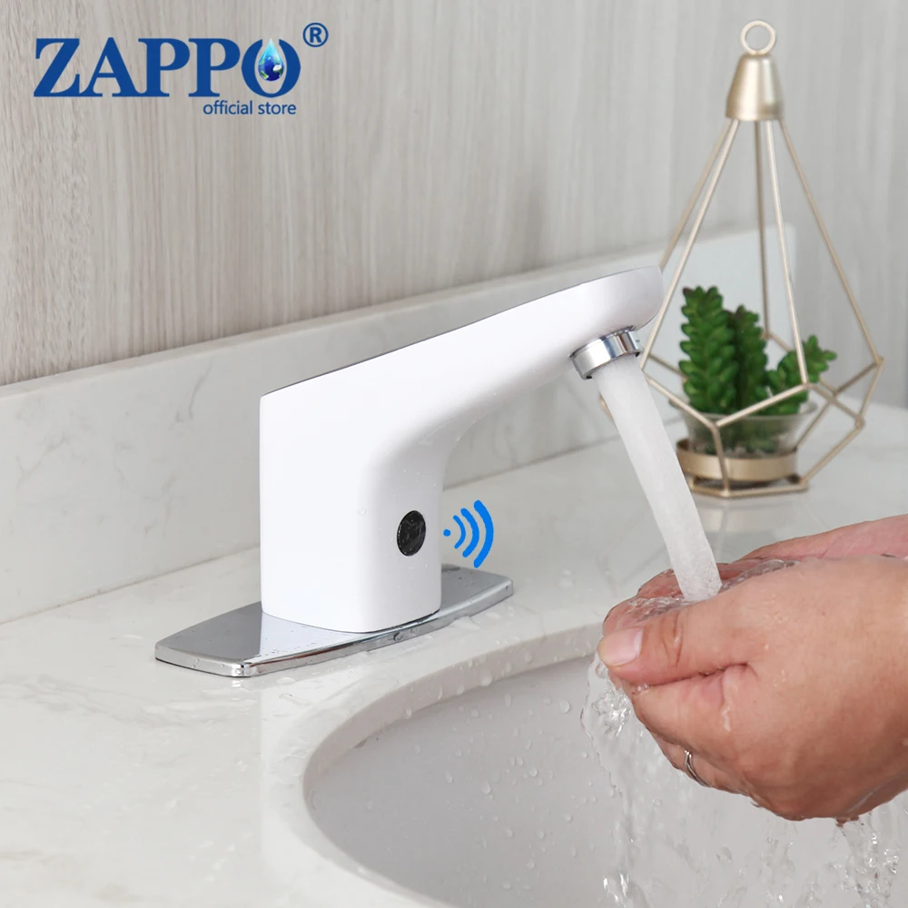 

Смеситель для ванной ZAPPO, автоматический однотонный кран из латуни, с бесконтактным сенсором, для горячей и холодной воды, в ванную комнату