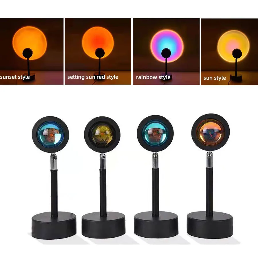 

10w Sunset Projection Night Lights Live Broadcast Rainbow Sunset Projector Atmosphere Lamp for Background Wall Home Decoration