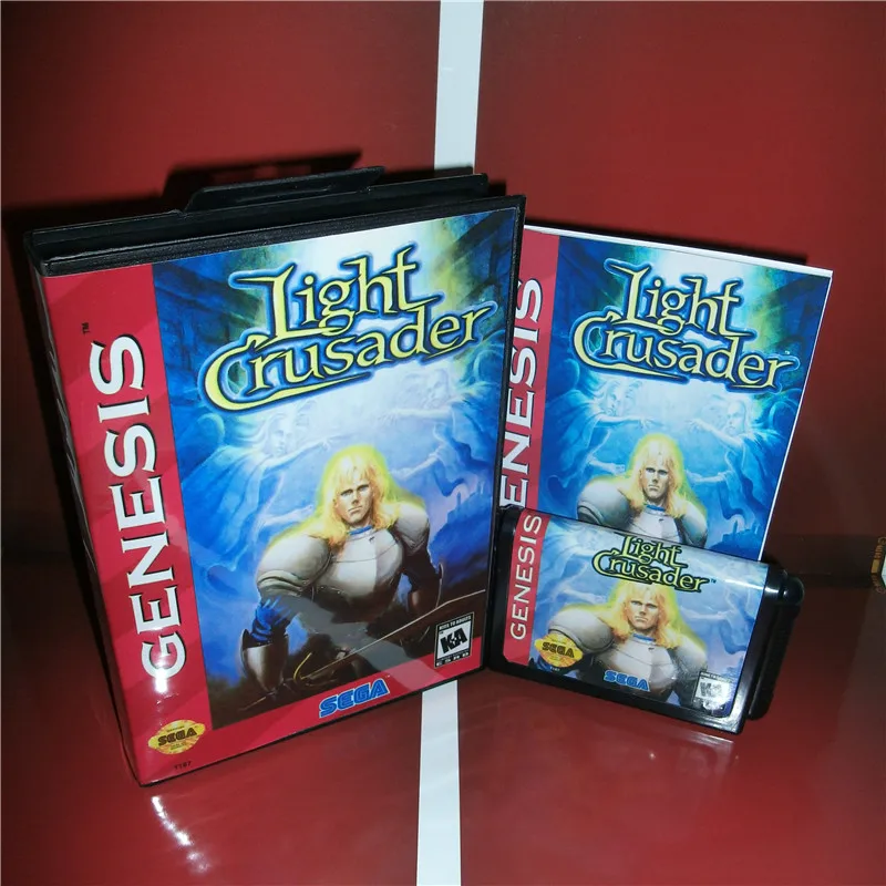 Светильник Crusader US Cover с коробкой и руководством для Sega Megadrive Genesis игровая консоль 16