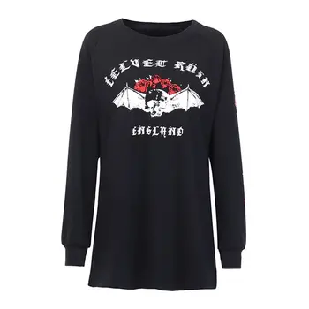 Gothic Casual Loose Punk Style Bat Skull Printed Long Sweatshirt Preppy Moto Hip Hop Warm Top 2019 Autumn Winter Women Clothes
Gothic Casual Loose Punk Style Bat Skull Printed Long Sweatshirt Preppy Moto Hip Hop Warm Top 2019 Autumn Winter Women Clothes