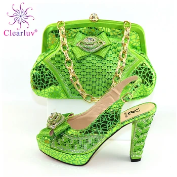 Square Heels New Design Shoes and Bag Set in green Color Top Sell Fashionable Italian Lady Shoes and Bag Set for Wedding
Square Heels New Design Shoes and Bag Set in green Color Top Sell Fashionable Italian Lady Shoes and Bag Set for Wedding