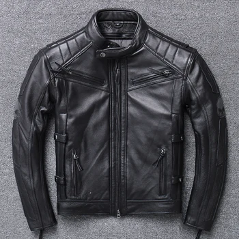 Locomotive Cloth Head Layer Cowhide Lear Man Thickening Motorcycle Riding Jacket Winter Coat
Locomotive Cloth Head Layer Cowhide Lear Man Thickening Motorcycle Riding Jacket Winter Coat