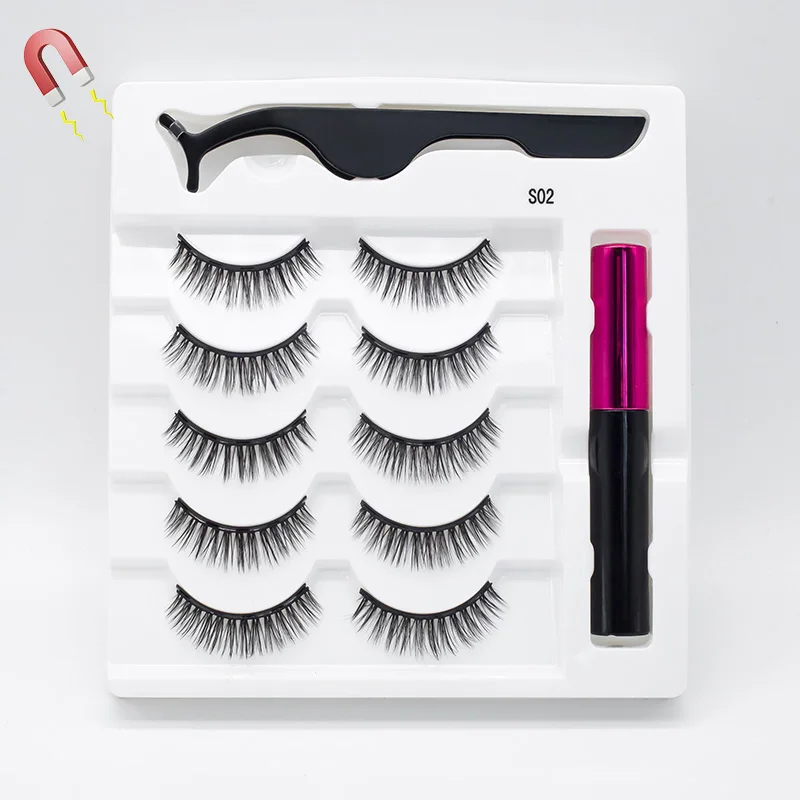 5 Pairs/Set Magnetic Eyelashes False Lashes Repeated Use Eyelashes Waterproof Liquid Eyeliner With Tweezer Makeup Set
5 Pairs/Set Magnetic Eyelashes False Lashes Repeated Use Eyelashes Waterproof Liquid Eyeliner With Tweezer Makeup Set