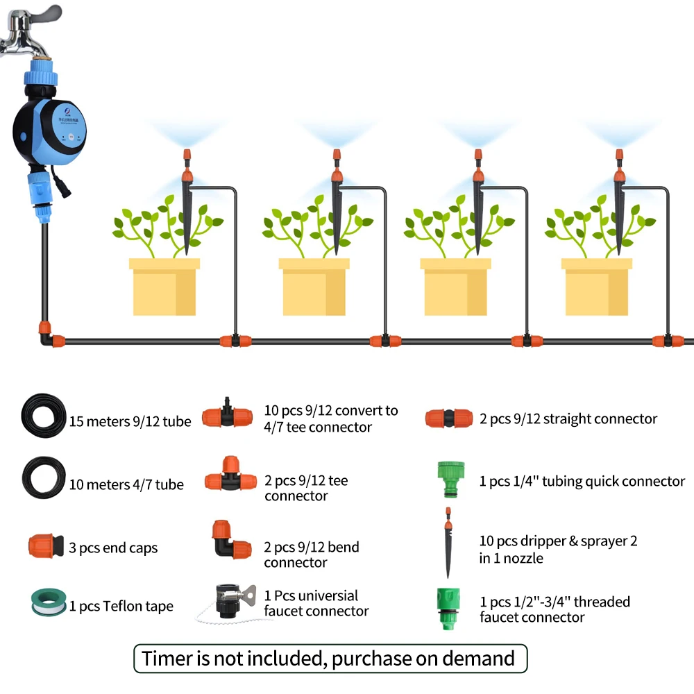 Garden Drip Irrigation System Kits Sprayer Dripper Kit DIY Watering Drip Irrigation System Automatic Sprinkler Irrigation Set
Garden Drip Irrigation System Kits Sprayer Dripper Kit DIY Watering Drip Irrigation System Automatic Sprinkler Irrigation Set