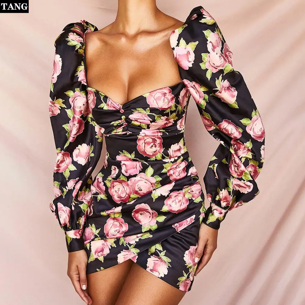 New Floral Print Vintage Bodycon Dress Women Sexy Wrapped Chest Puff Sleeve Irregular Bag Hip Mini Party Dress Autumn Winter
New Floral Print Vintage Bodycon Dress Women Sexy Wrapped Chest Puff Sleeve Irregular Bag Hip Mini Party Dress Autumn Winter