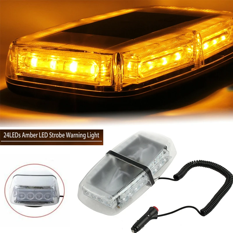 Emergency Warning Strobe Light Vehicle 24 LED 12V Roof Signal Amber Flashing Lamp Waterproof Car Accessories Universal
Emergency Warning Strobe Light Vehicle 24 LED 12V Roof Signal Amber Flashing Lamp Waterproof Car Accessories Universal
