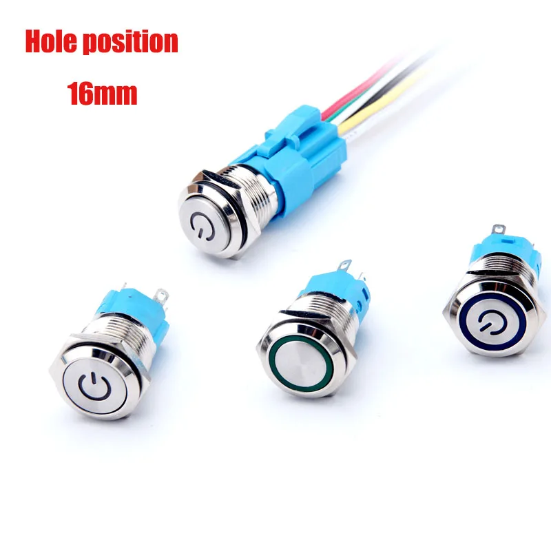Latching push button switch locked 16mm flat head Momentary Push Button waterproof LED metal switch
Latching push button switch locked 16mm flat head Momentary Push Button waterproof LED metal switch