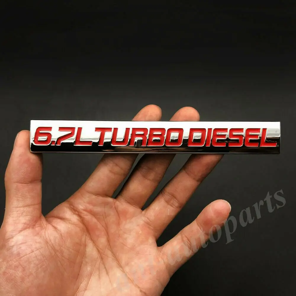 

Metal Chrome 6.7L Turbo Diesel Engine Car Trunk Emblem Badge Decals Sticker V8