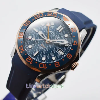 41MM Bliger Rose gold bezel Mechanical Automatic Men's Watch GMT Sapphire Crystal Ceramic Bezel Watch Wristwatch Men
41MM Bliger Rose gold bezel Mechanical Automatic Men's Watch GMT Sapphire Crystal Ceramic Bezel Watch Wristwatch Men